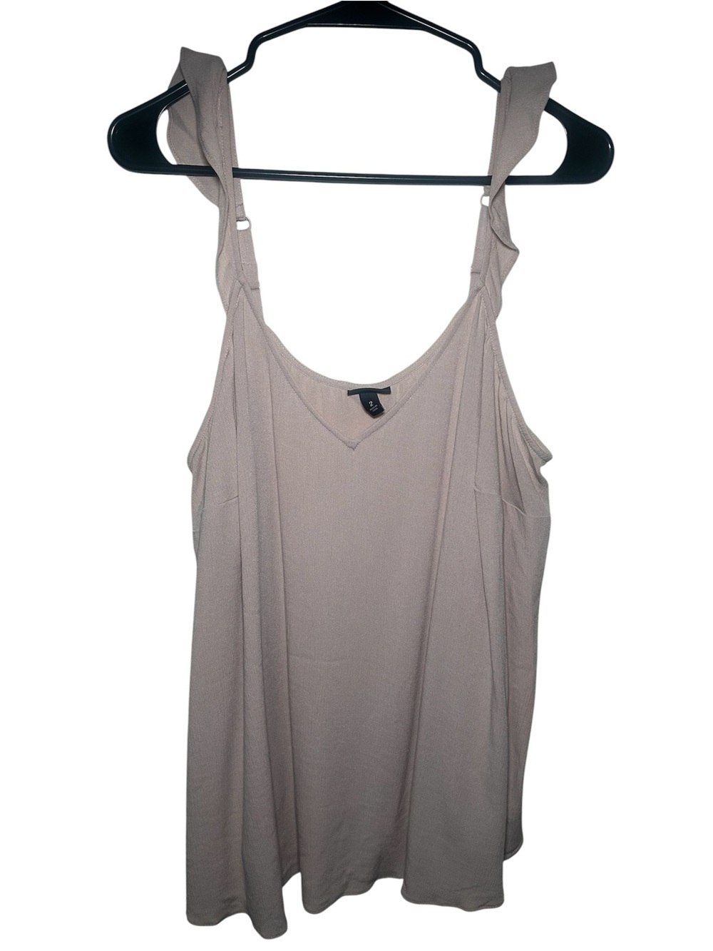 Torrid Cream Tan Ruffle Sleeve Tank Flowy Plus Size 2X Casual Fall Light Comfort